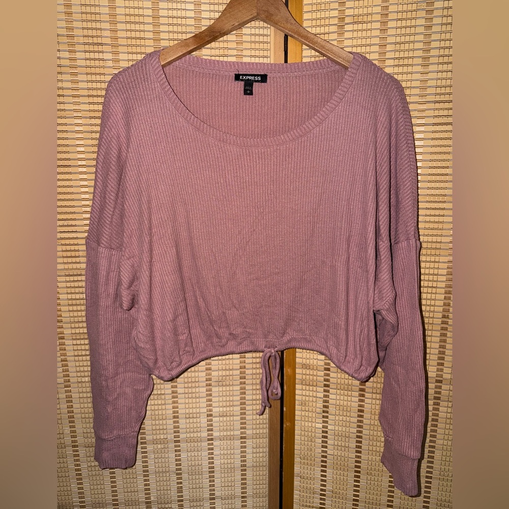 Express Women's Mauve Ribbed Top